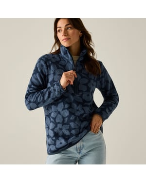Regatta Frankie Shadow Flower Borg fleecejas met halve rits voor dames (Marine)