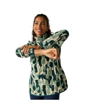Regatta Womens/Ladies Margot Brush Stroke Quarter Zip Fleece Top (Deep Pine)