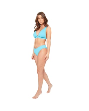 Be You Dames/dames Bikinibroekje met structuur (Aqua)