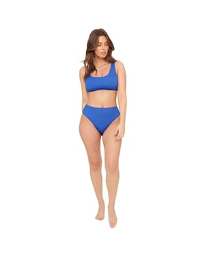 Be You Bikinibroekje met textuur en hoge taille voor dames/dames (Kobalt)