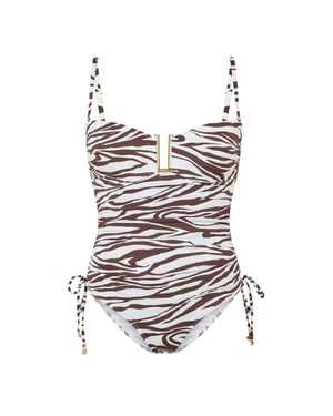 Biba Dames/Dames zebraprint ééndelig badpak (Wit, Zwart)