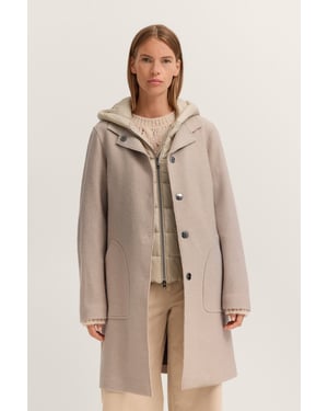 Bugatti Damen Wollen jas met capuchon en uitneembaar vest