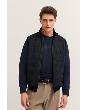 Bugatti Herren Sweatvest met opstaande kraag en van puur katoen