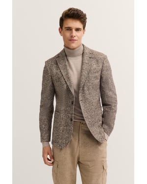 Bugatti Herren Reverskraag Jersey met stretch en klein dessin