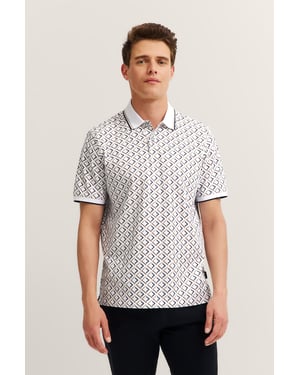 Bugatti Herren Polo shirt met korte mouwen en ruitjespatroon