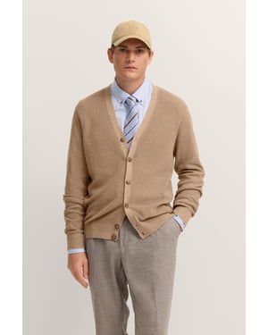 Bugatti Herren Vest met V-hals en geribde structuur