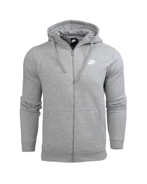 Nike Club Fleece Pullover Full Zip Grey Hoodie