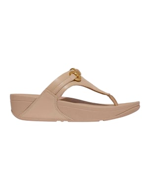 FitFlop Dames-sandalen met platte zool en dikke leren bandjes (Beige)