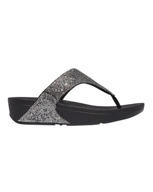 Fit Flop Lulu Glitterball-sandalen met teenband en sleehak voor dames (Zilver)