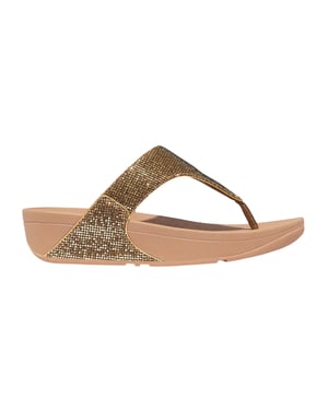 Fit Flop Lulu Glitterball-sandalen met teenband en sleehak voor dames (Goud)