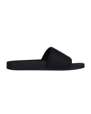 Biba Biba strandpantoffels voor dames met rubberen, gewatteerde bandjes (Zwart)