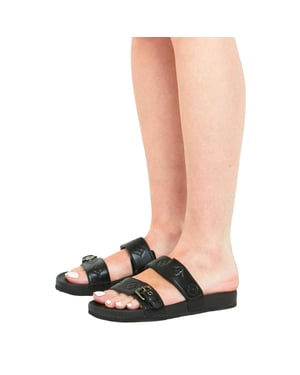 Missy Empire Platta sandaler i PU för kvinnor/damer (Svart)
