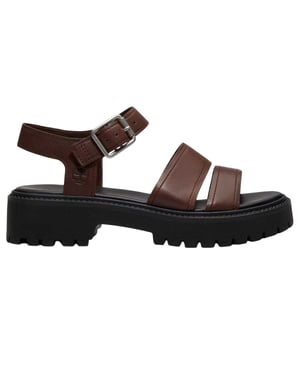 Timberland Platta gladiatorsandaler i läder för kvinnor/damer (Brun)