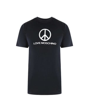 Love Moschino Heren Vredessymbool T-Shirt (Zwart)