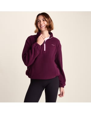 Sachs Womens Midweight Half Zip Fleece Pullover - Aubergine