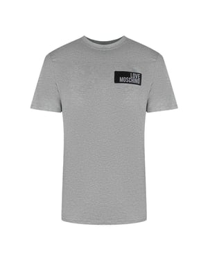Love Moschino Heren T-shirt met blokjeslogo (Grijs)