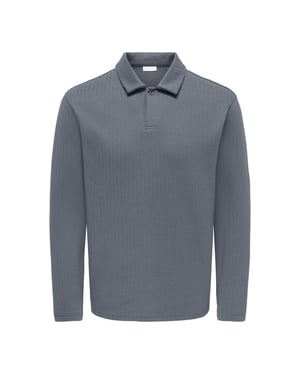 Only & Sons Only & sons onstrey life regular fit poloshirt met lange mouwen