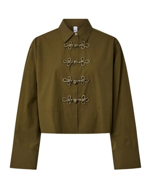 YAS Leema frog ls shirt s. noos dark olive