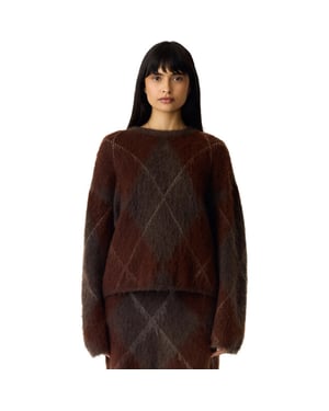 YAS Argy ls mohair blend knit pullover s. coffee be