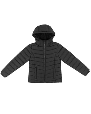 Slazenger Gewatteerde jas met capuchon voor meisjes (Zwart)