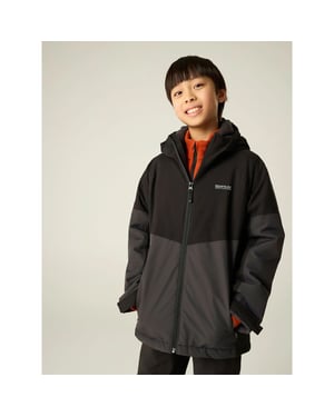 Regatta Childrens/Kids Hillain Lined Waterproof Jacket (Black/Ash)