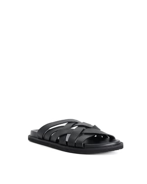 Dune Mens Iddris - Leather Woven Slip-On Sandals