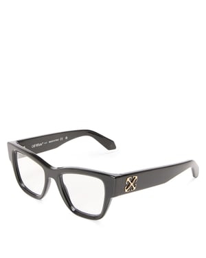 Accessories Off White Style 8D Rectangle Full Rim Sunglasses in Black