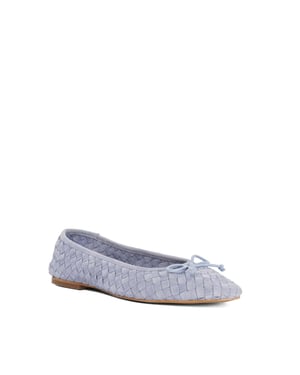 Dune Ladies Heat - Woven Leather Bow Detail Ballet Pumps