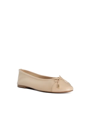 Dune Ladies Haliah - Patent Toe Cap Ballet Flats