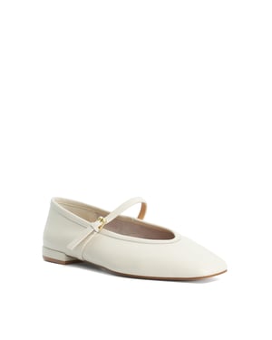 Dune Ladies Hearthrob - Leather Pointed Toe Mary Jane Ballet Flats