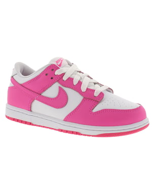 Nike Younger Girls Trainers Dunk Low Pb Lace Up white laser fuchsia