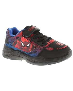 Spiderman Younger Boys Trainers Duplo Touch Fastening black red blue