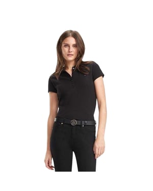 Tommy Hilfiger Heritage slim-fit poloshirt met korte mouwen voor dames (Zwart)