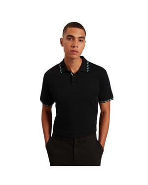 Ted Baker Jacquard-poloshirt met korte mouwen voor heren (Zwart)