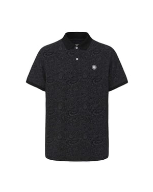 Pretty Green Heren Paisley Poloshirt (Zwart)