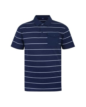 Giorgio Gestreepte poloshirt met zak voor heren (Marine, Wit)