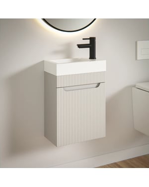 Mirlux Toiletmeubel vivo 40cm taupe wastafel wit