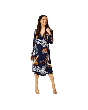 Biba Wikkeljurk met tijgerprint voor dames (Veelkleurig)