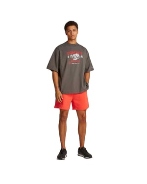 Tommy Jeans Heren Flagbeach-short van polykatoen met logo (Oranje)