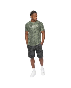 Crosshatch Cargoshorts för män i Cardon Camo-mönster (Svart)