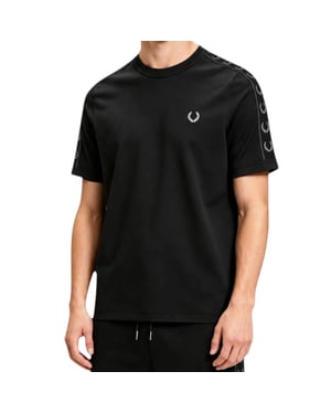 Fred Perry Men's Contrast Tape Ringer T-Shirt Black