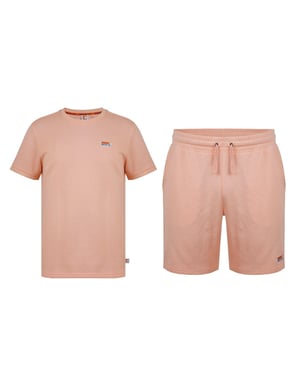SoulCal Set med T-shirt med rund hals och shorts för män (Persika)
