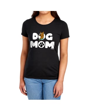 Scooby Doo T-shirt voor dames met het opschrift ‘Dog Mom’ voor Moederdag (Zwart)