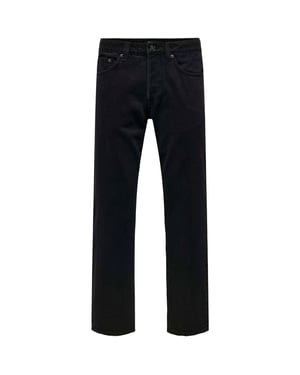 Only and Sons Denim Rechte Jeans Heren (Zwart)