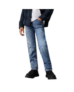 Calvin Klein Jeans voor jongens met 5 zakken en rechte pijpen (Blauw)