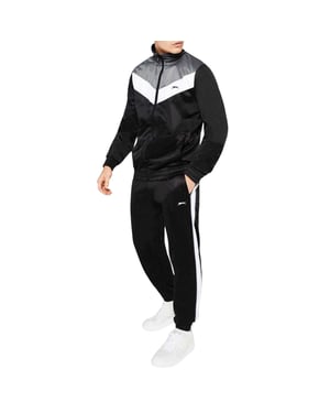 Slazenger Lätt träningsset för män med chevronmönster (Svart/Charcoal)