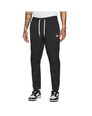 Nike Trainingsbroek voor heren met taps toelopende pijpen (Zwart, Wit)