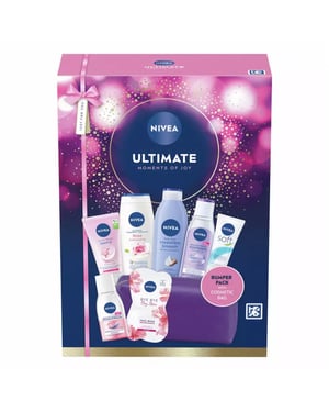 Nivea Ultimate Moments of Joy 8pc Skincare Gift Set (250ml Shower Cream + 250ml Body Lotion + 200ml Micellar Water + more)