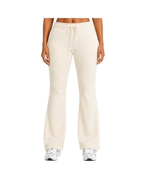 I Saw It First Joggingbroek voor dames met uitlopende pijpen, open zoom en een ruime pasvorm (Crème)