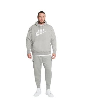Nike Heren sportkleding: Club Cargo-joggingbroek (Donkergrijs/Wit)